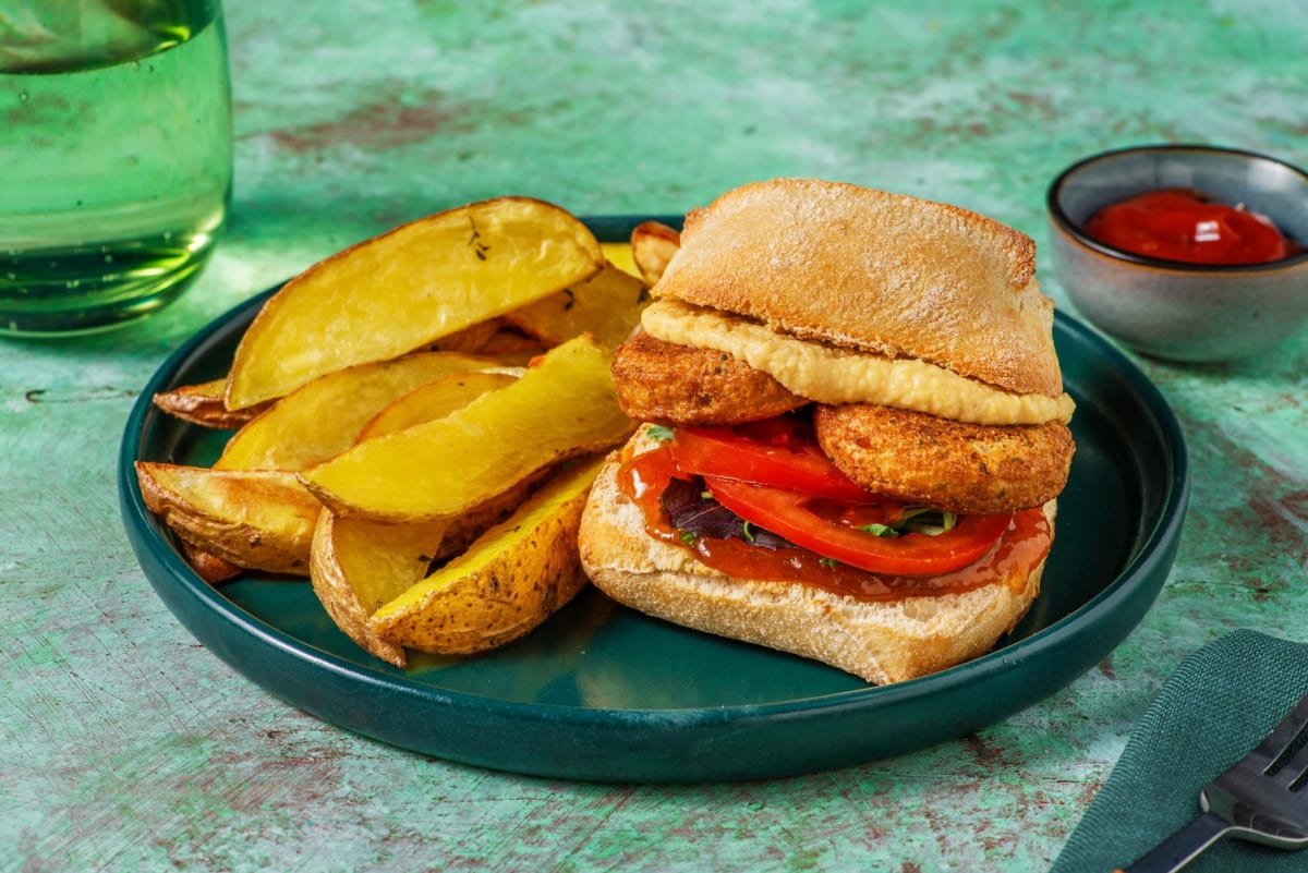 Sandwichs aux falafels sur pains ciabatta