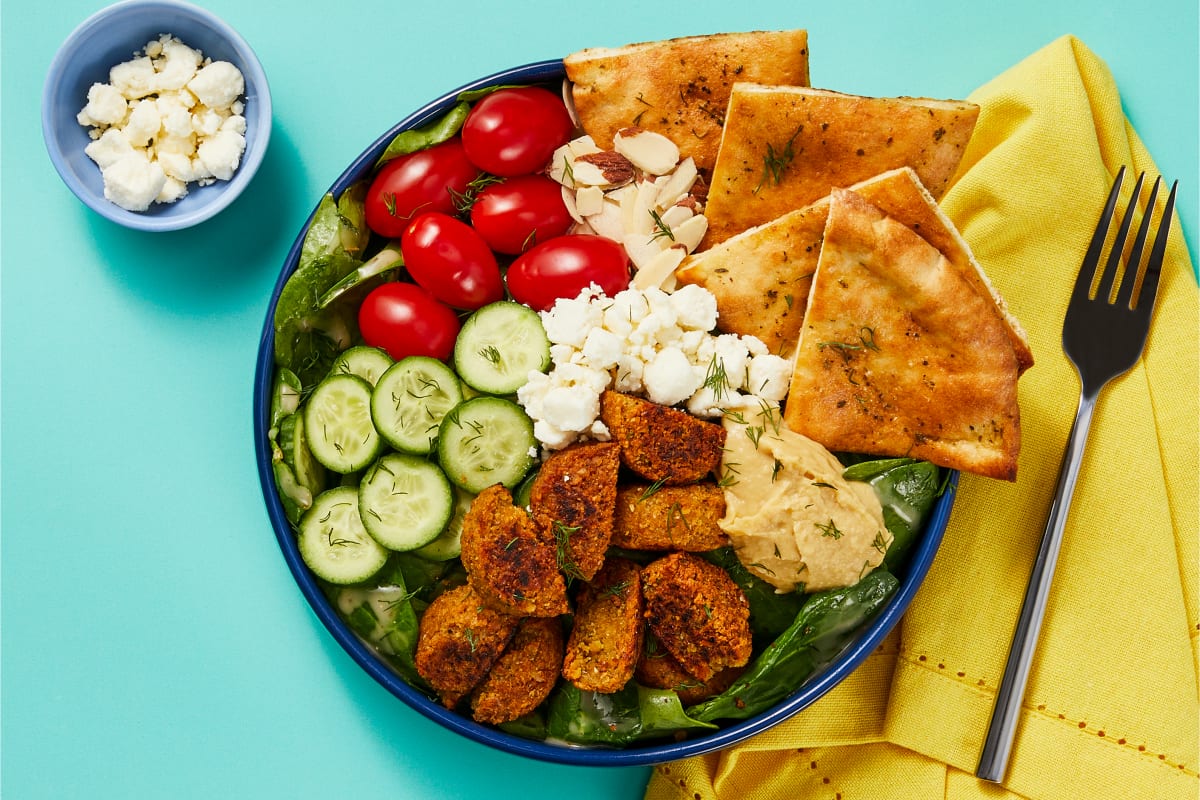 Falafel Hummus and Salad Meal-Prep Bento Boxes