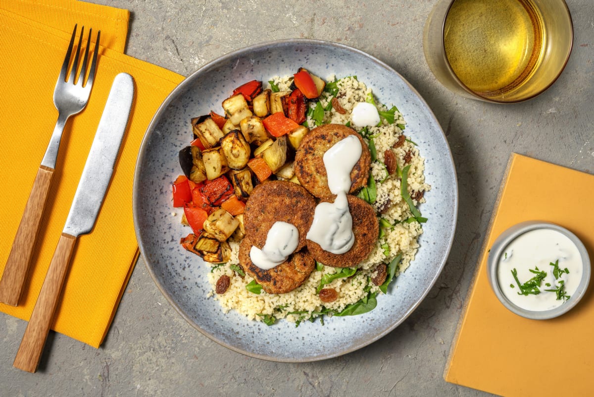 Falafels et couscous aux raisins secs