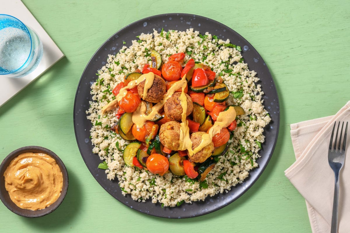 North African-Inspired Falafel and Couscous
