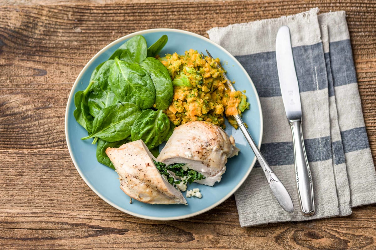 Family Spinach Fetta Stuffed Chicken Breast Recipe Hellofresh