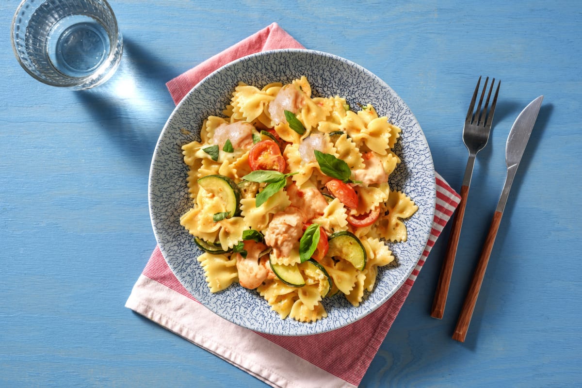 Farfalle Caprese mit Mozzarella