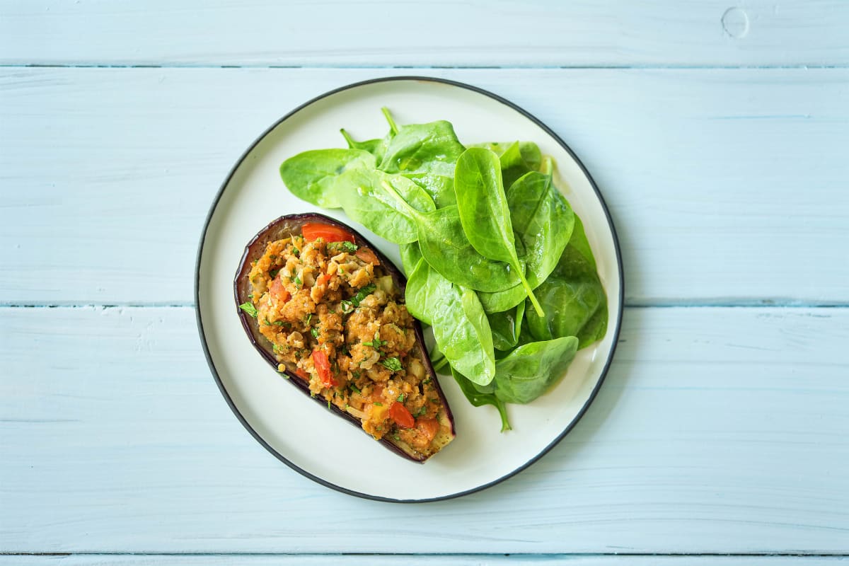 Fetta and Walnut Stuffed Eggplants