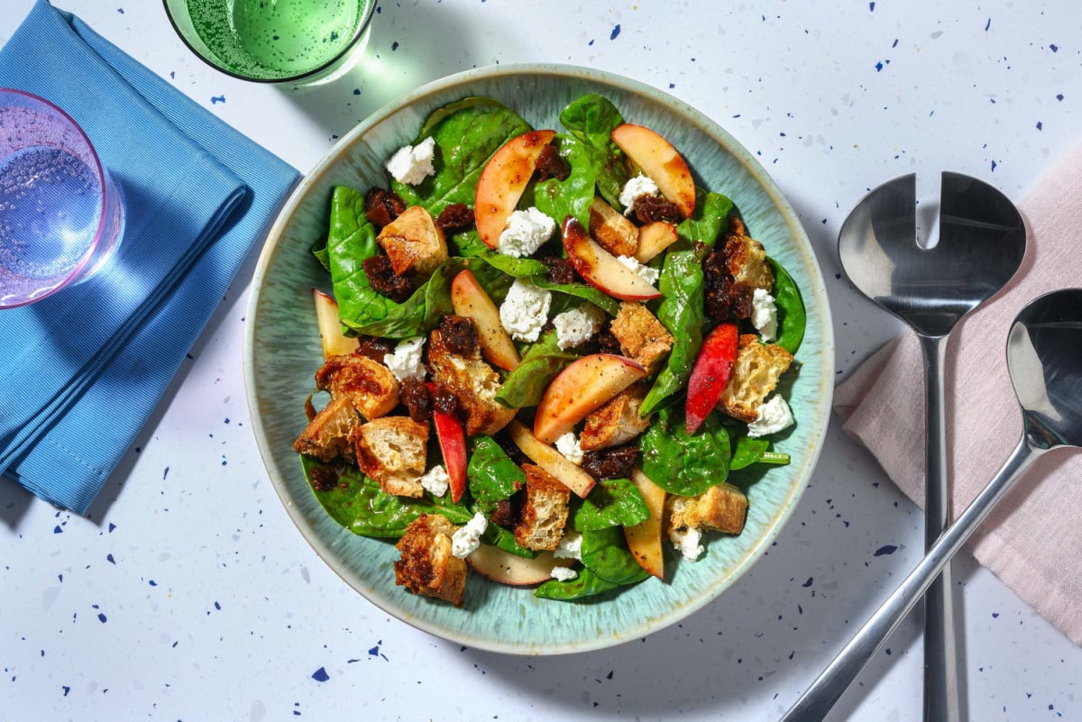 Fig-Dressed Spinach and Goat Cheese Salad