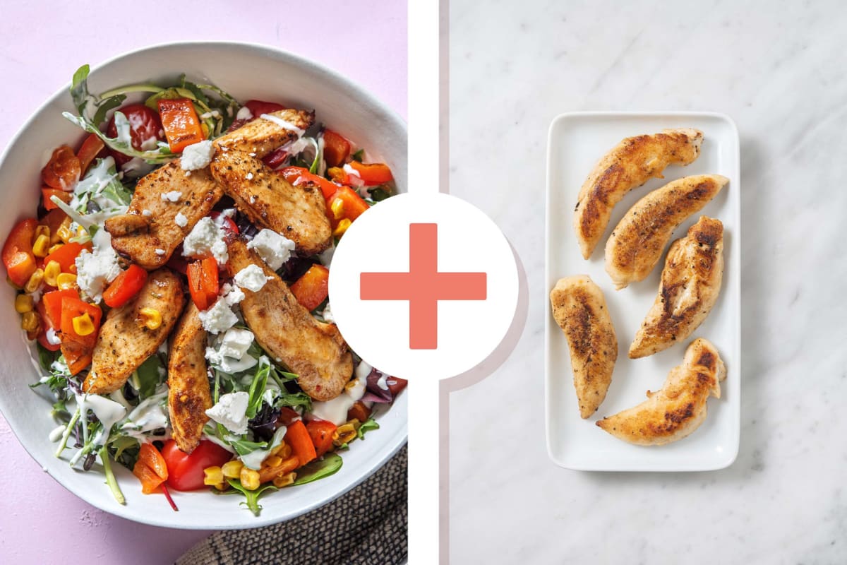 Southwestern-Style Double Chicken Tenders and Ranch Salad