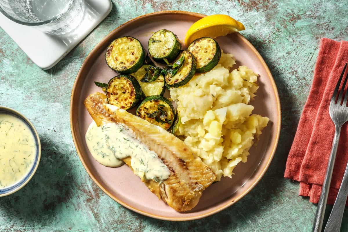 Fisch mit Selleriepüree und Buttermilchsauce