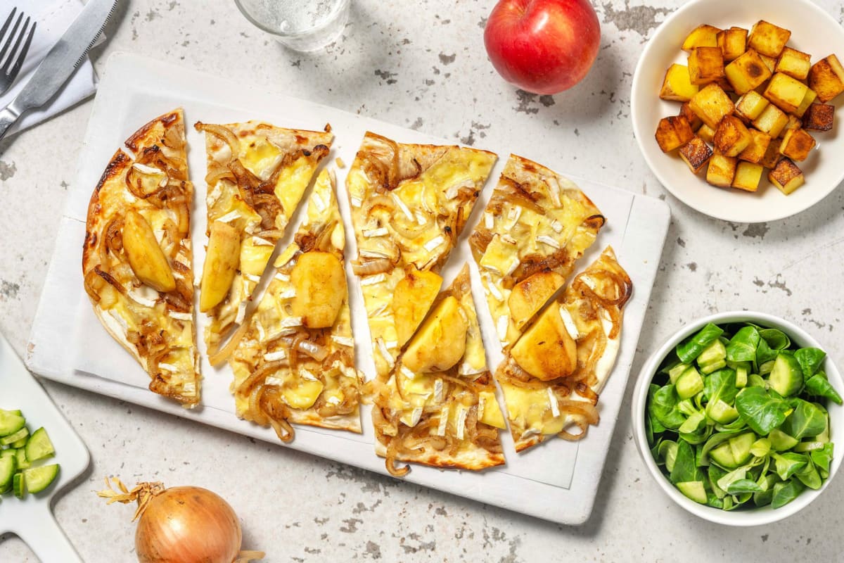 Flammkuchen met brie en appel