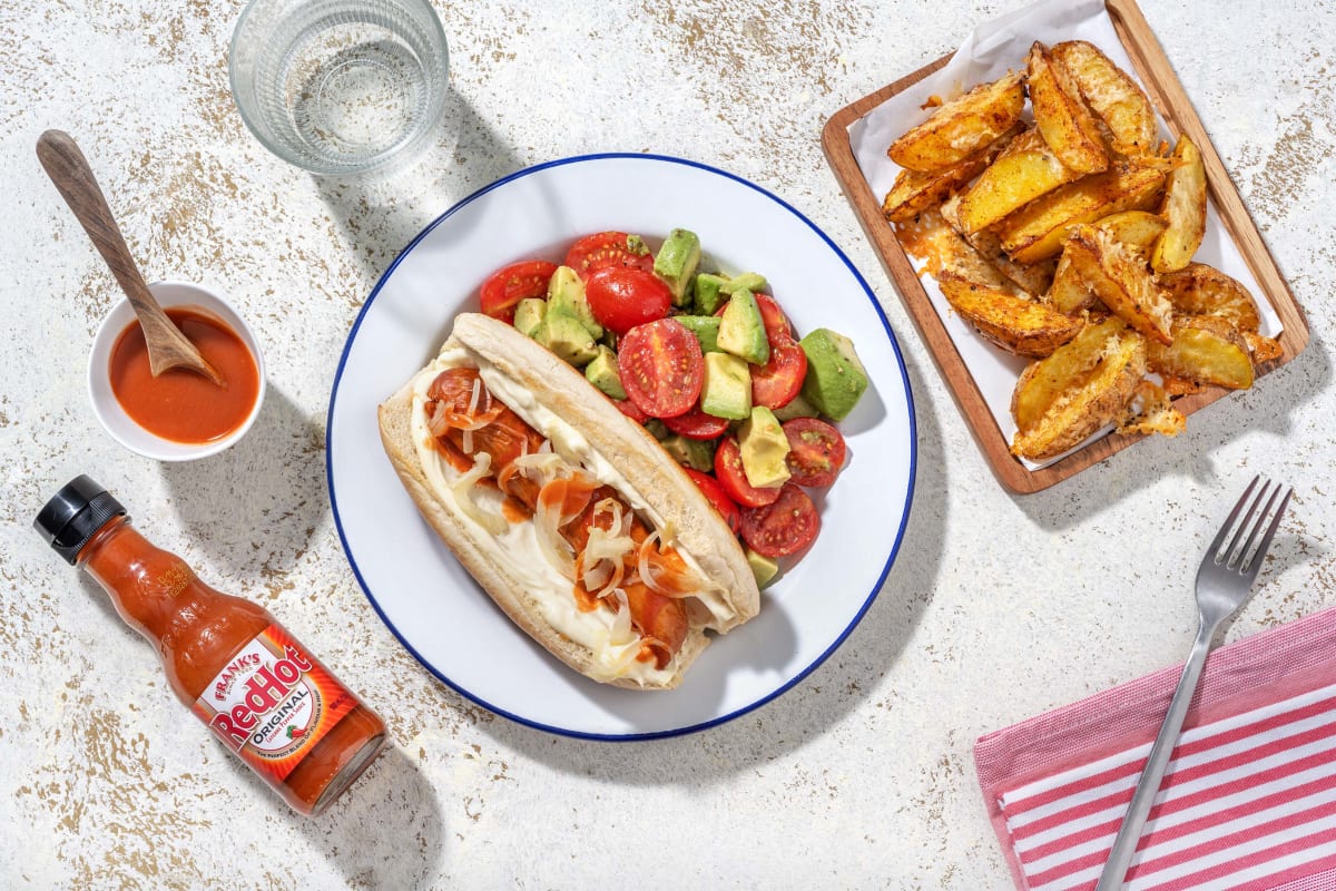 Frank's RedHot Sauce Drizzled Hot Dogs