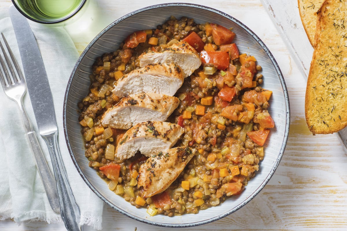 French Inspired Chicken and Lentils