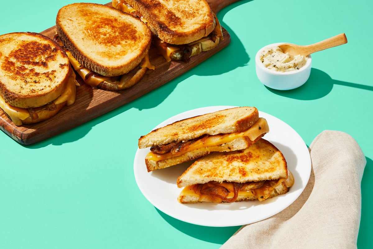 French Onion Grilled Cheese with Gouda