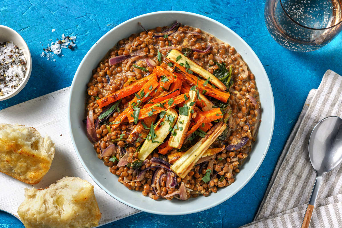 French Style Lentils with Bacon Lardons