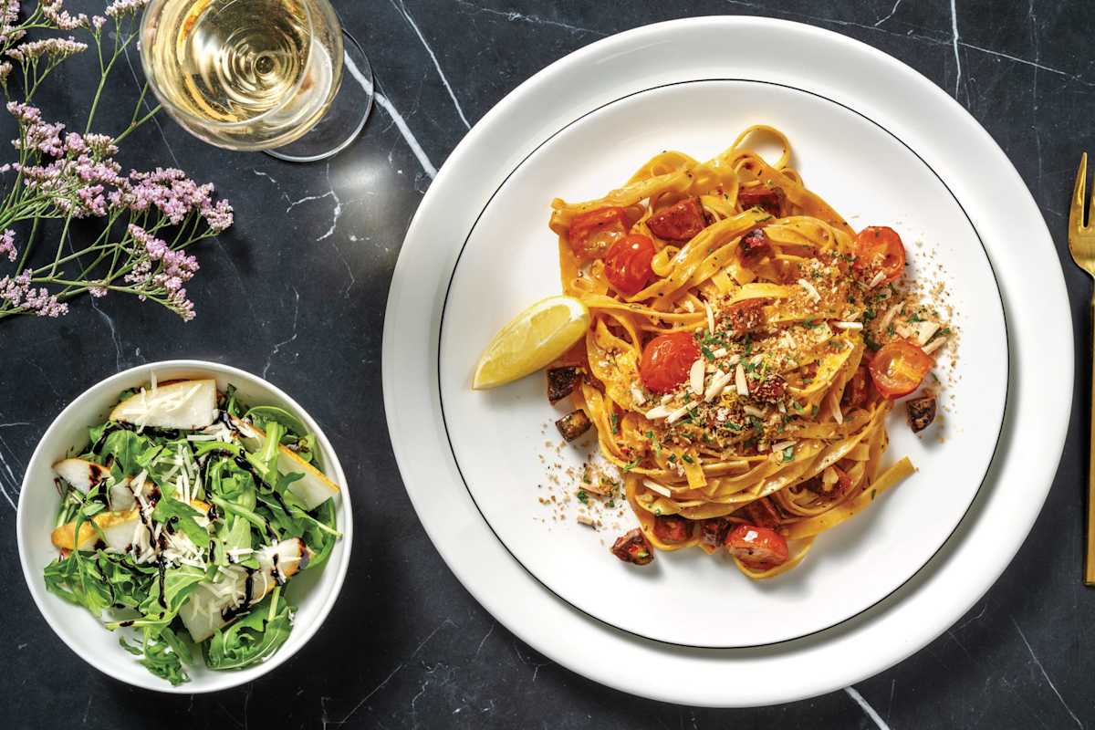Fresh Fettucine & Creamy Chorizo Sauce