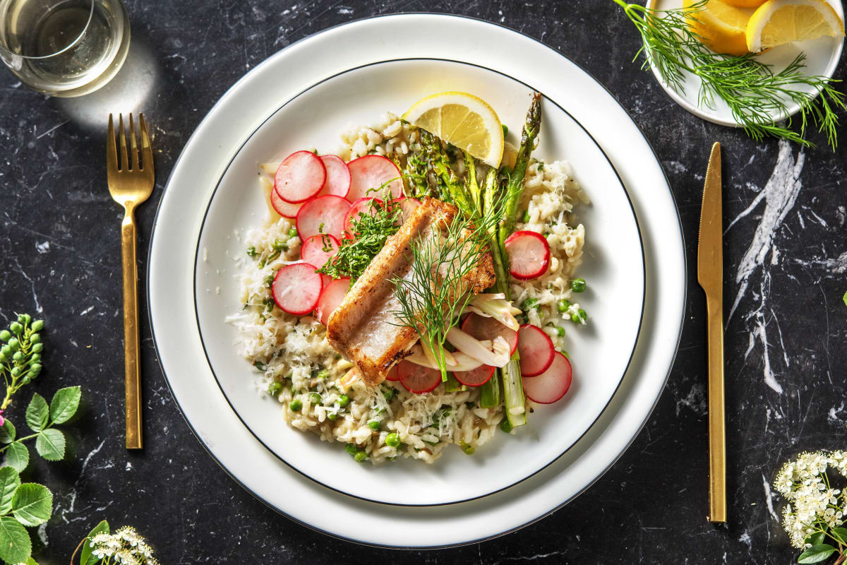 Risotto au loup de mer