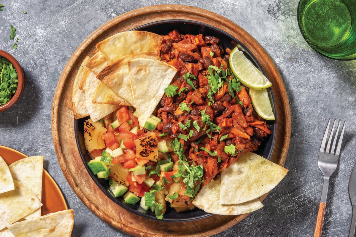 Caribbean Black Bean Nachos