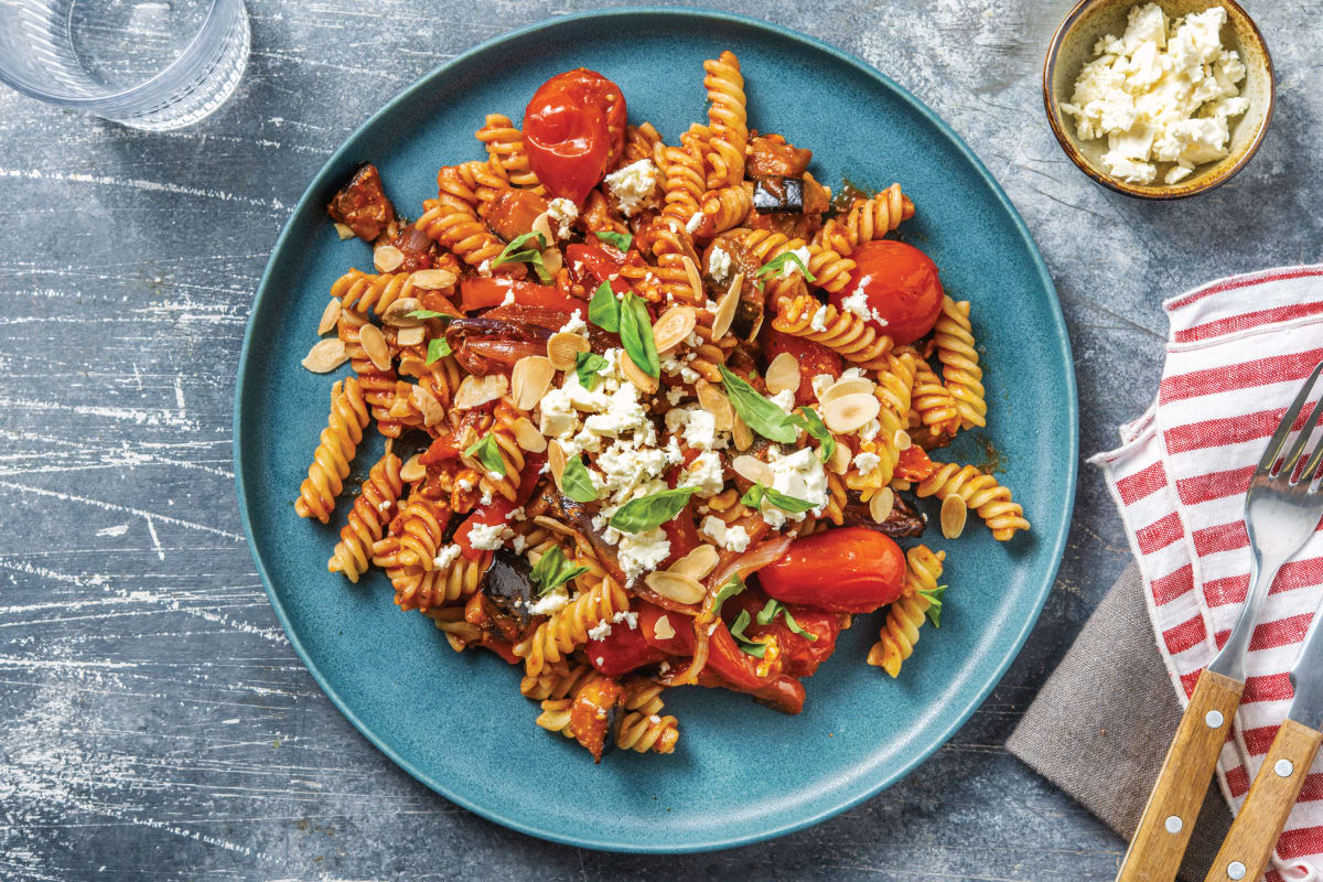 Mediterranean Roasted Eggplant Fusilli