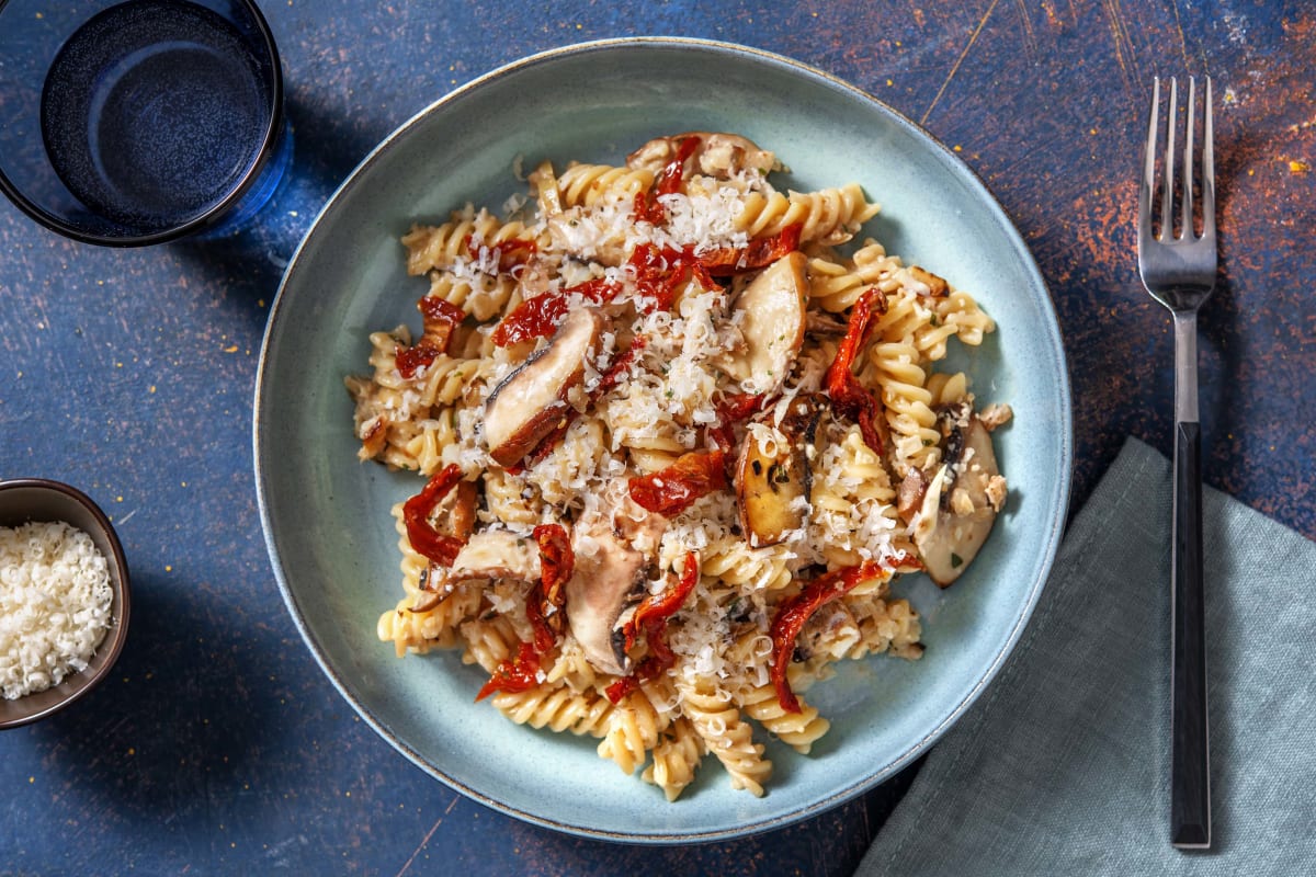 Fusilli met portobello-roomsaus