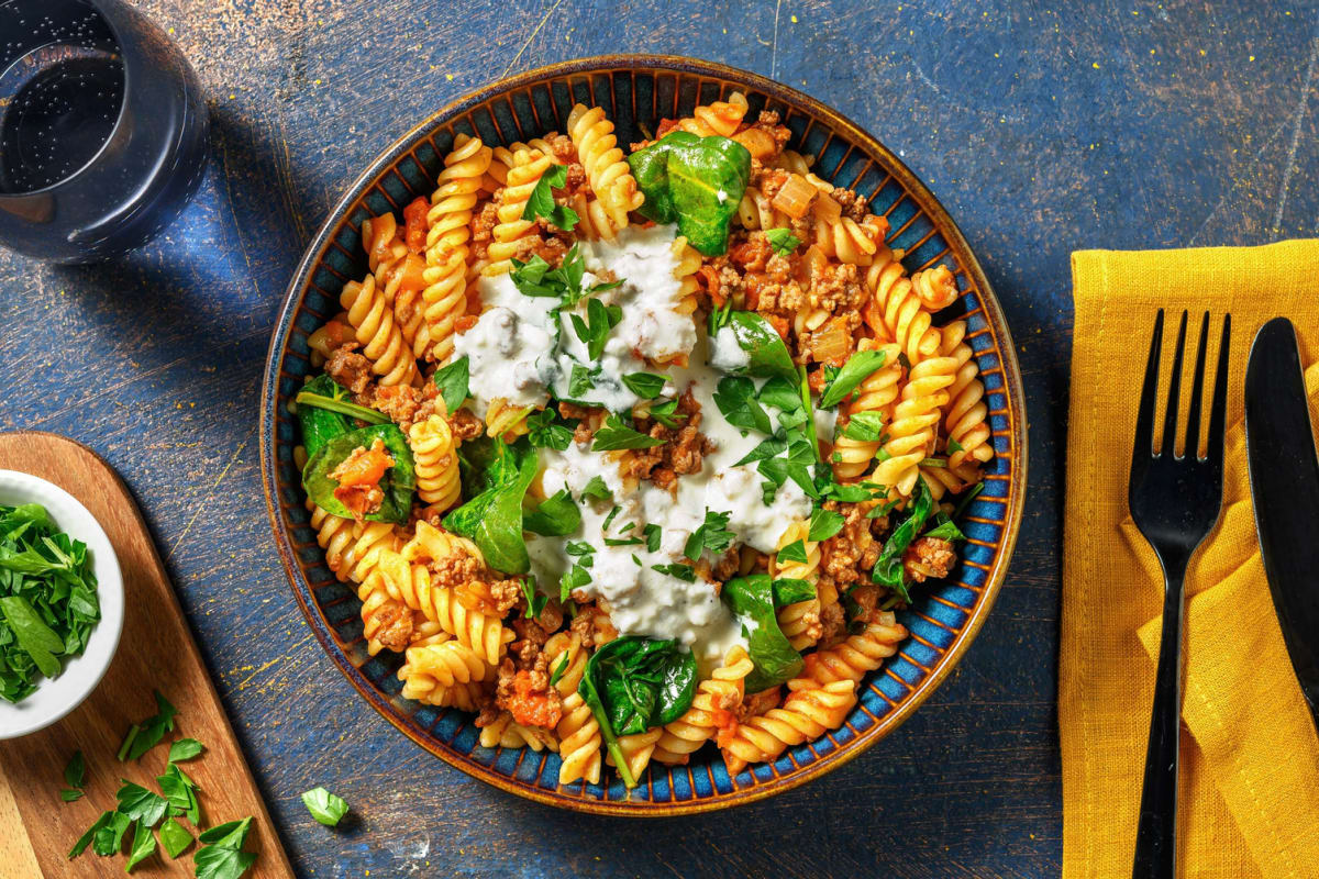 Stovetop Pastitsio-Inspired Fusilli