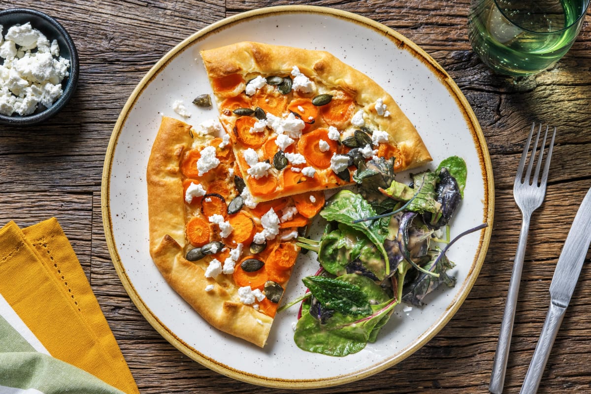 Galette mit Ahornsirup-glasierten Karotten