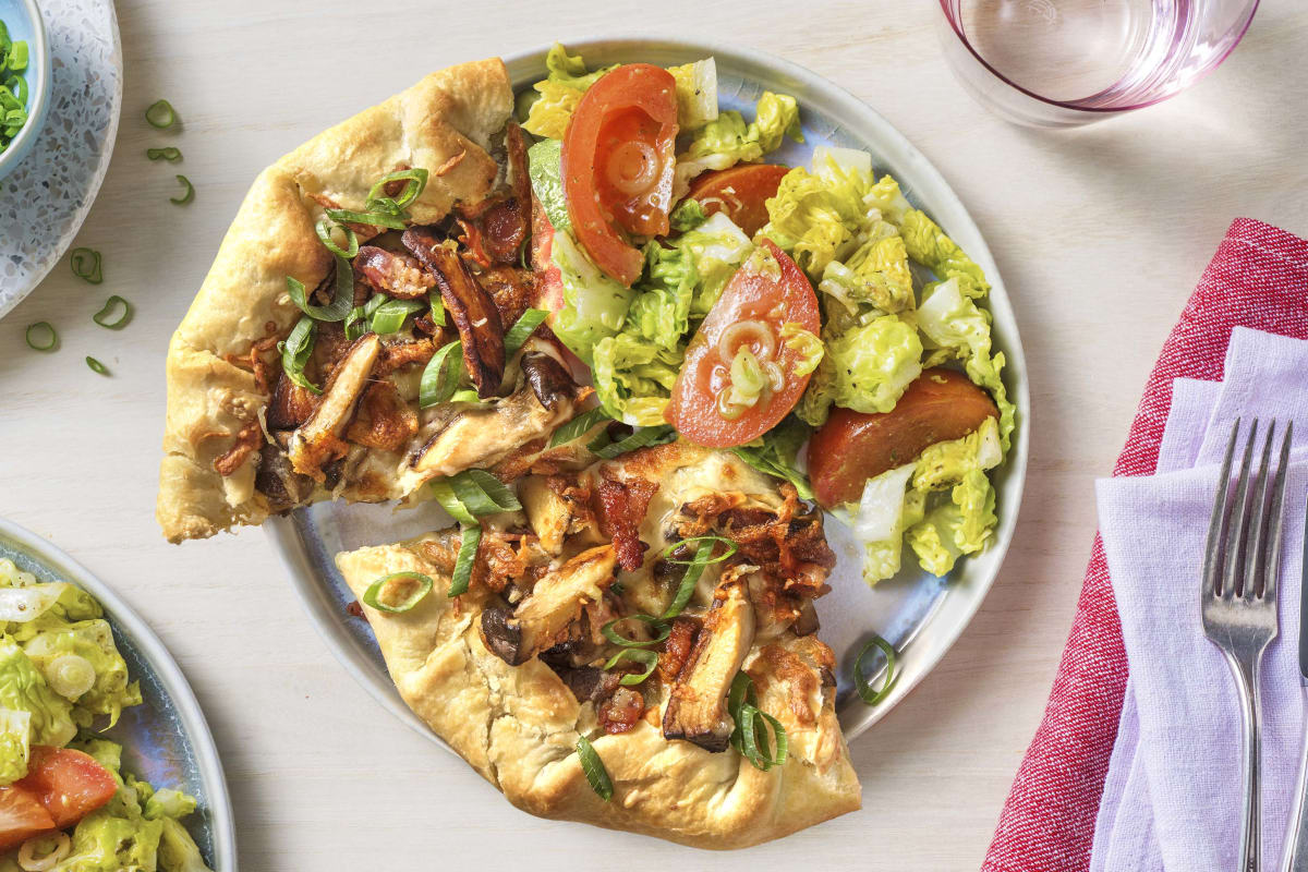 Galette mit Kräuterseitlingen und Speck