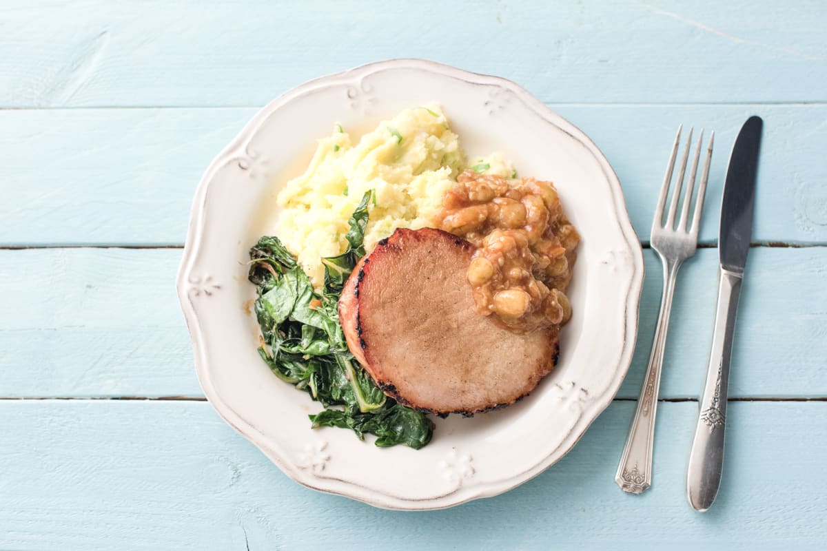 Gammon Steaks with Spring Onion Mash