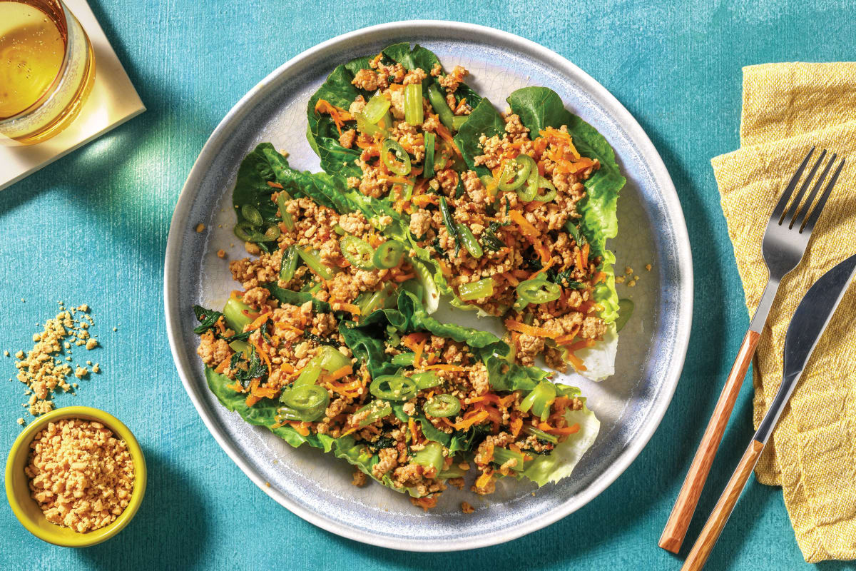 Quick Garlic & Ssamjang Pork Lettuce Cups