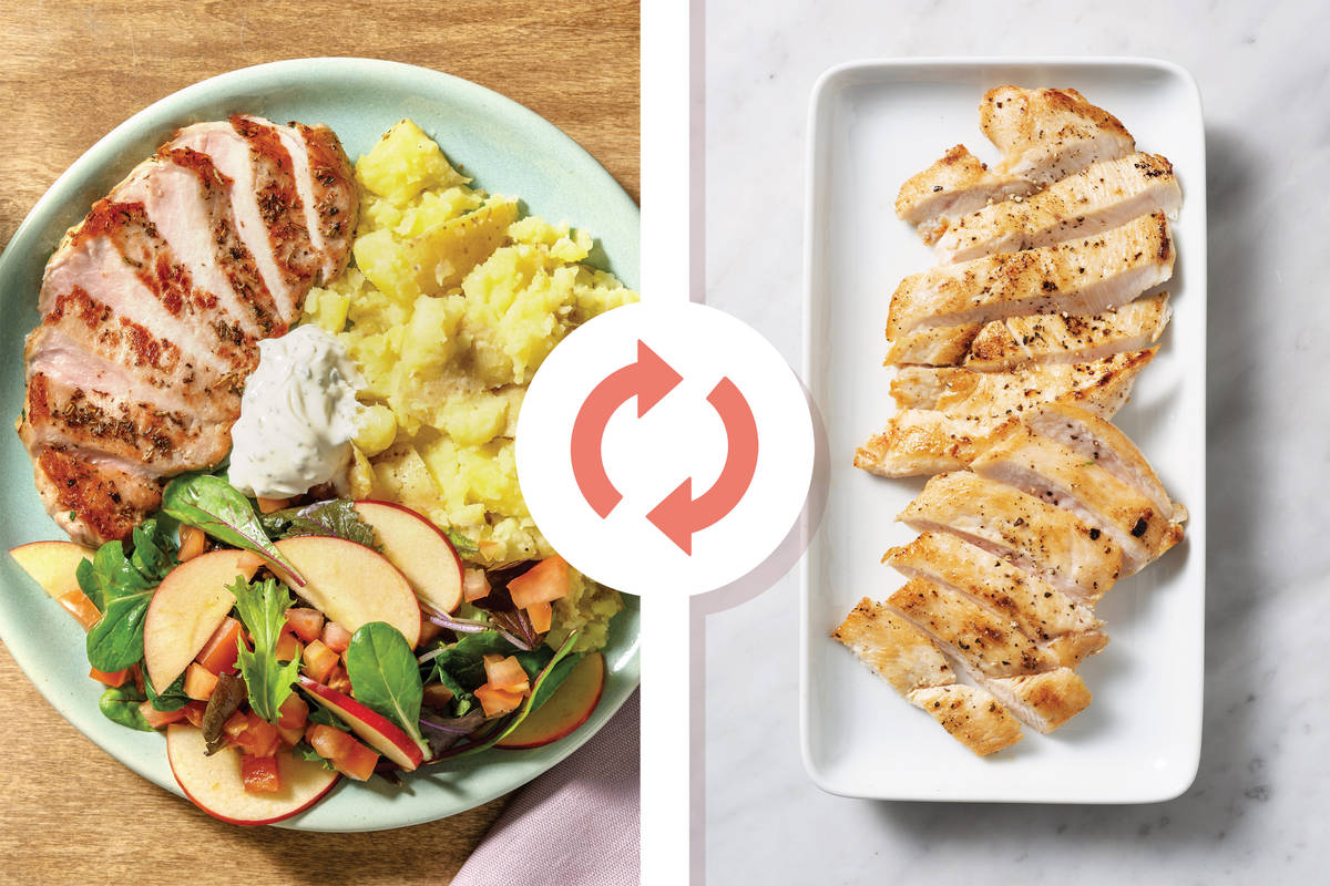 Herby Chicken & Garlic Crushed Potatoes Recipe HelloFresh