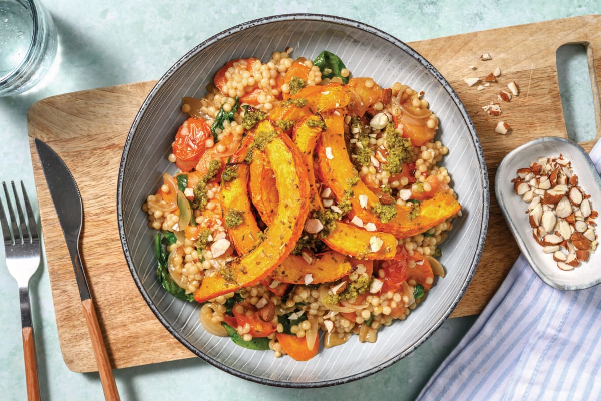 Garlicky Roast Pumpkin & Veggie Pearl Couscous