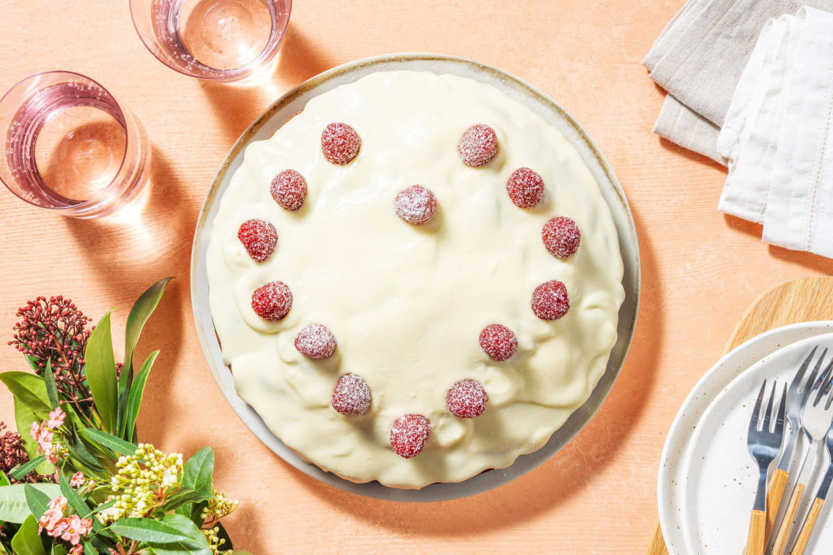 Valentijnscake met frambozen en mascarponecrème 