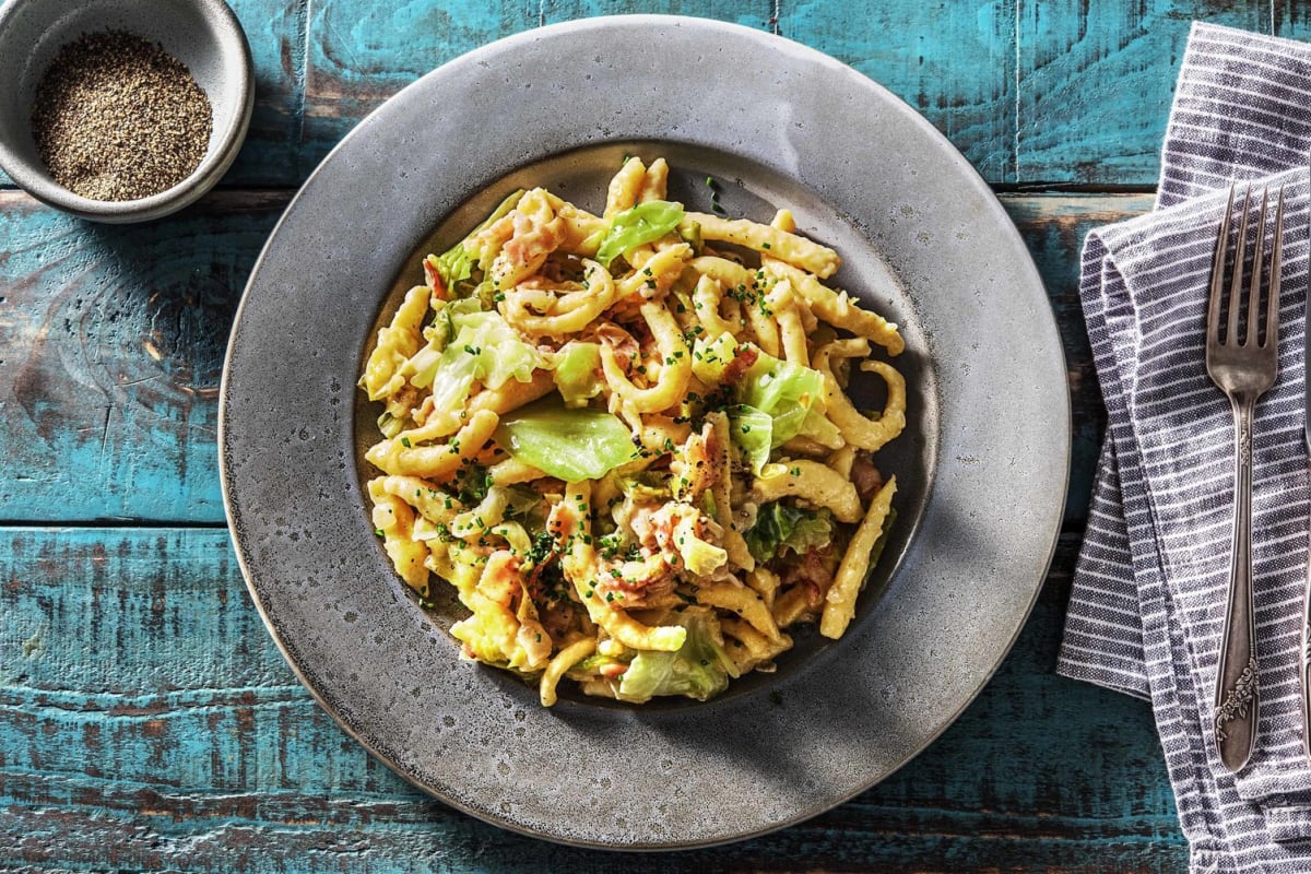 Gebratene Spätzle mit Bacon
