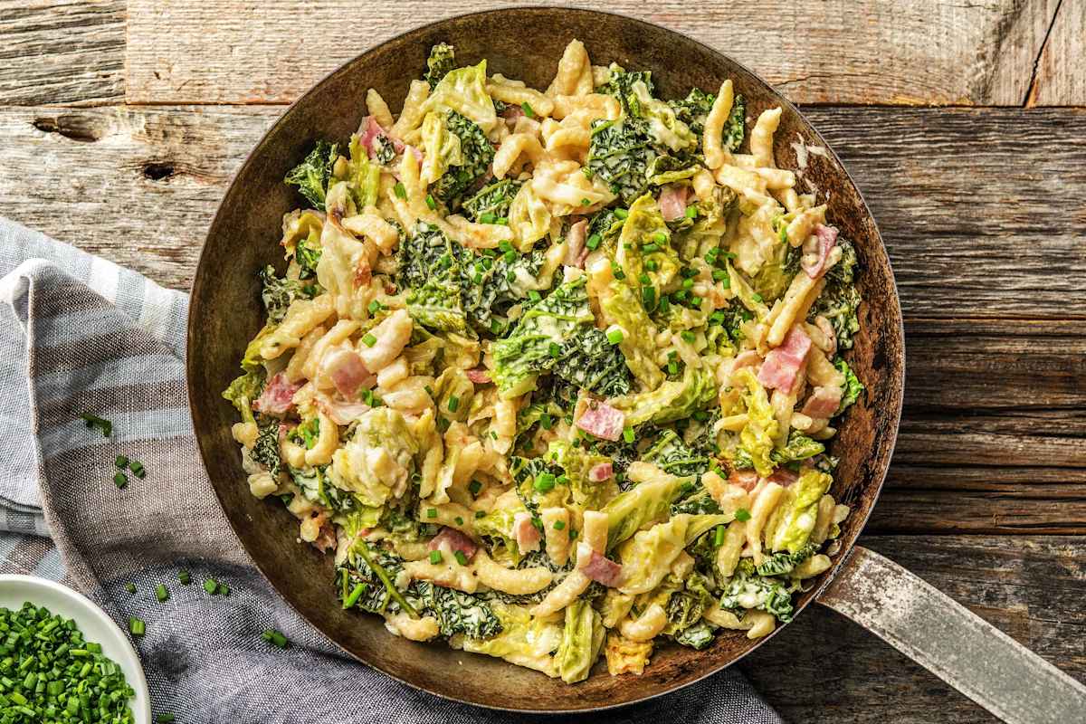 Gebratene Spätzle mit Bacon