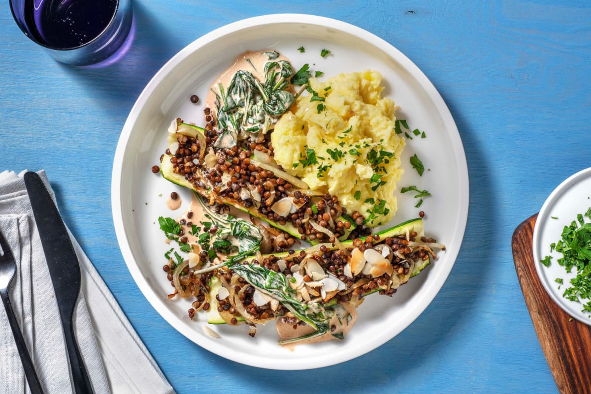 Gefüllte Zucchini mit Linsen