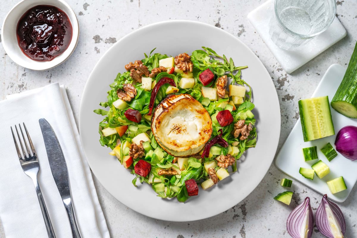 Salade de fromage de chèvre à la betterave