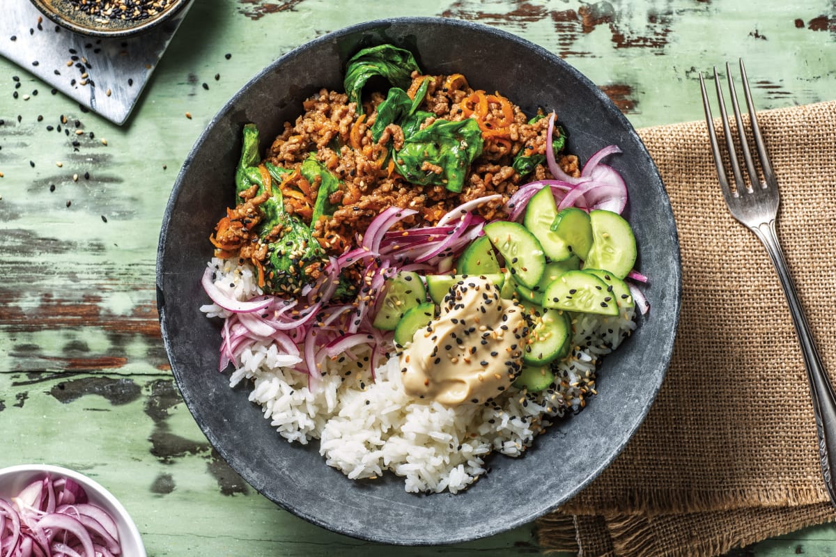 Ginger Beef Rice Bowl