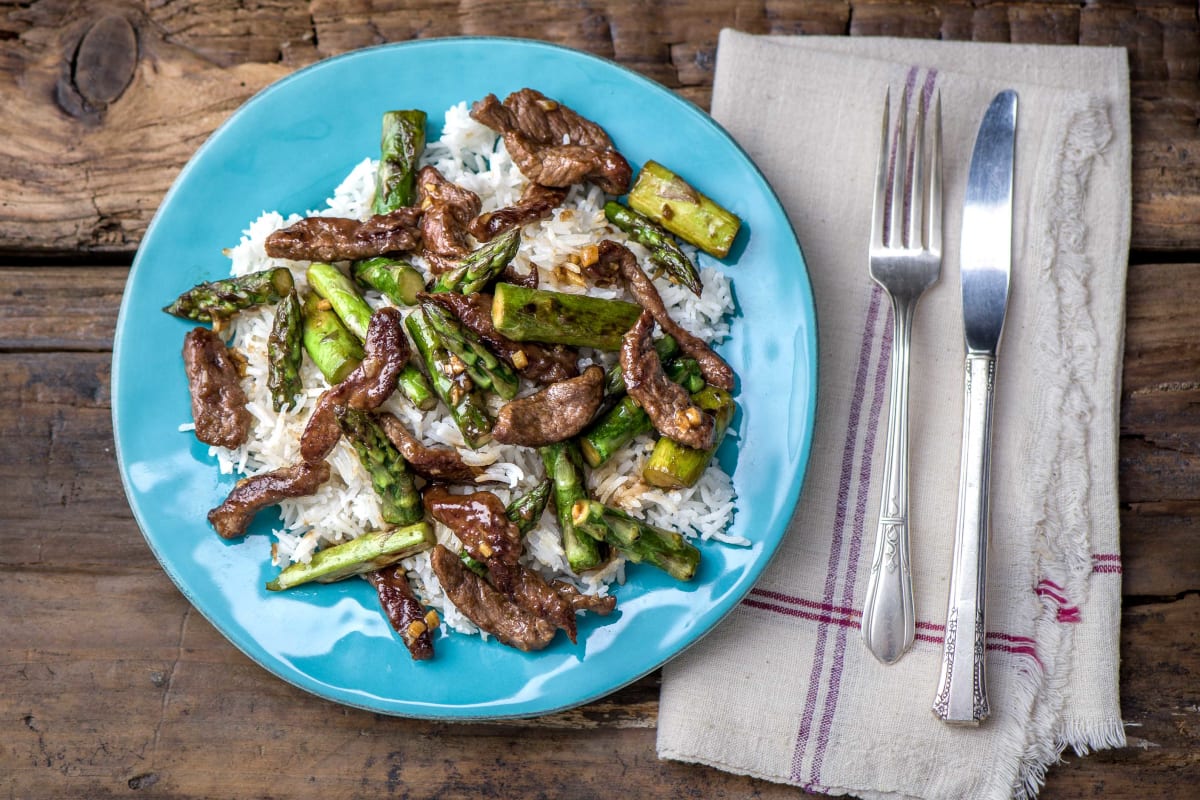 Ginger Beef Stir Fry with Asparagus