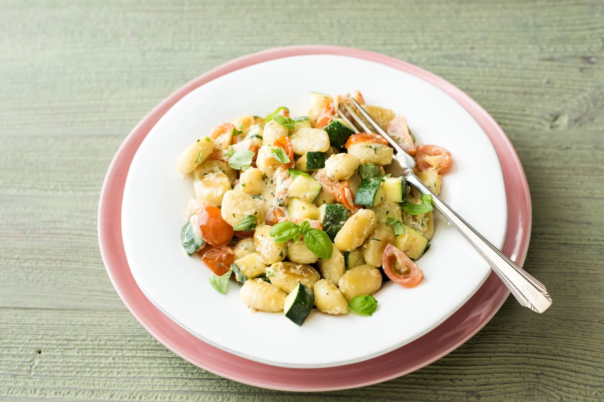 Gnocchi with Homemade Crème Fraîche Pesto