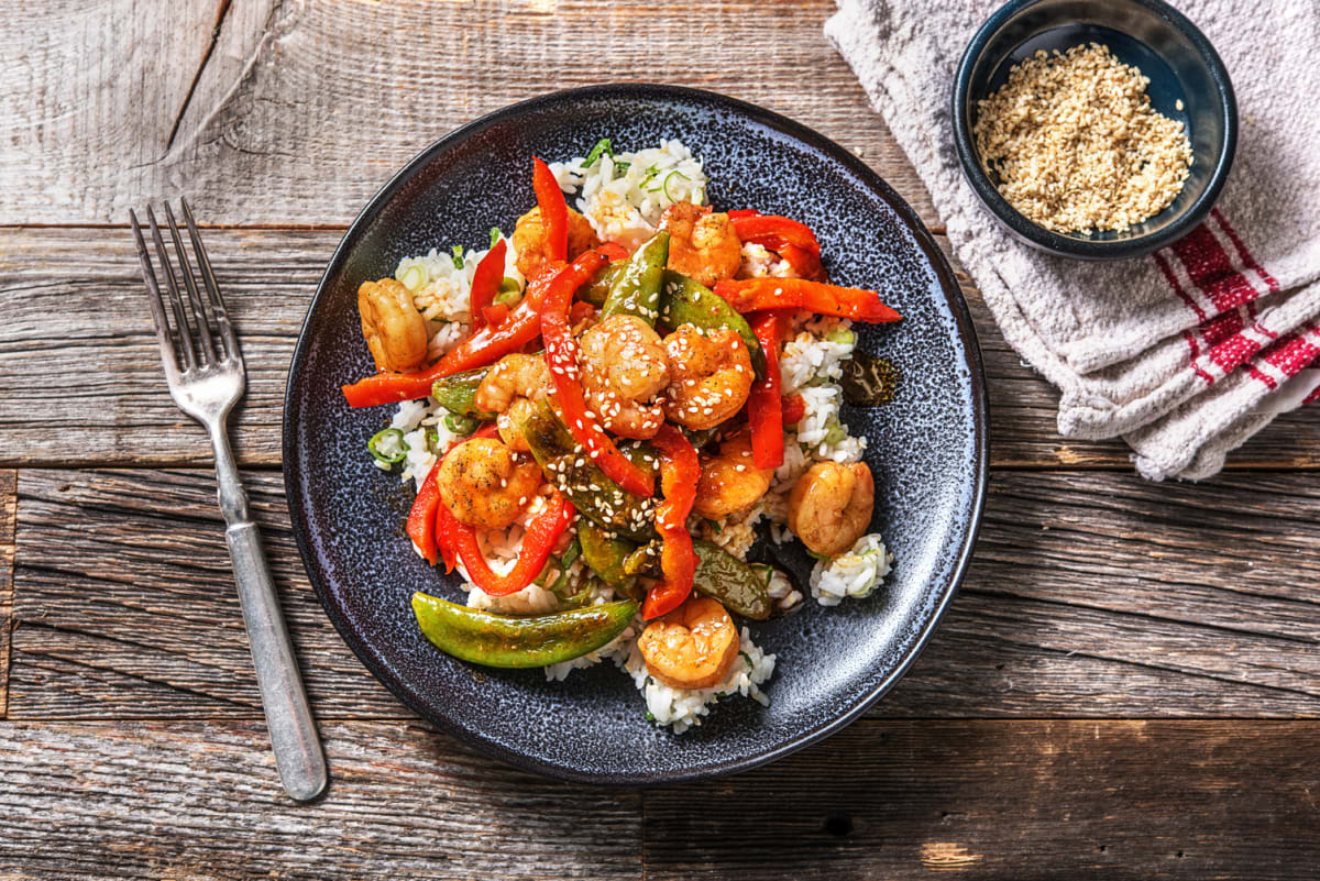 Crevettes glacées au gochujang