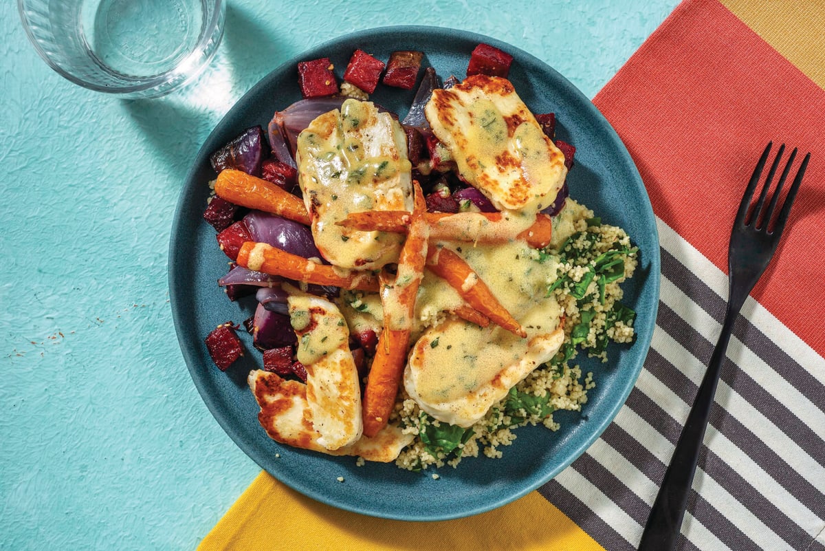 Golden Haloumi & Baby Carrots