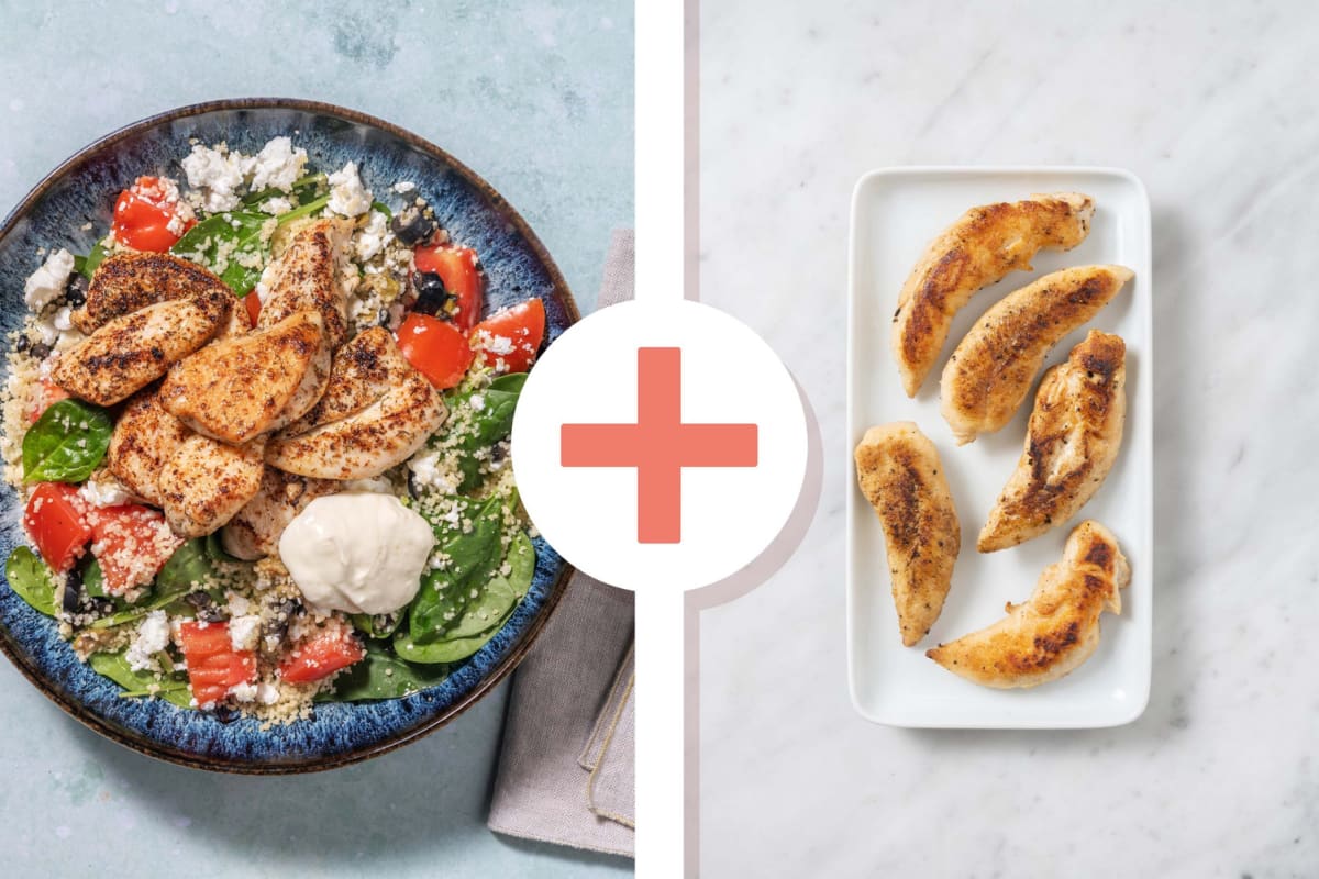 Greek-Inspired Double Chicken and Couscous Salad