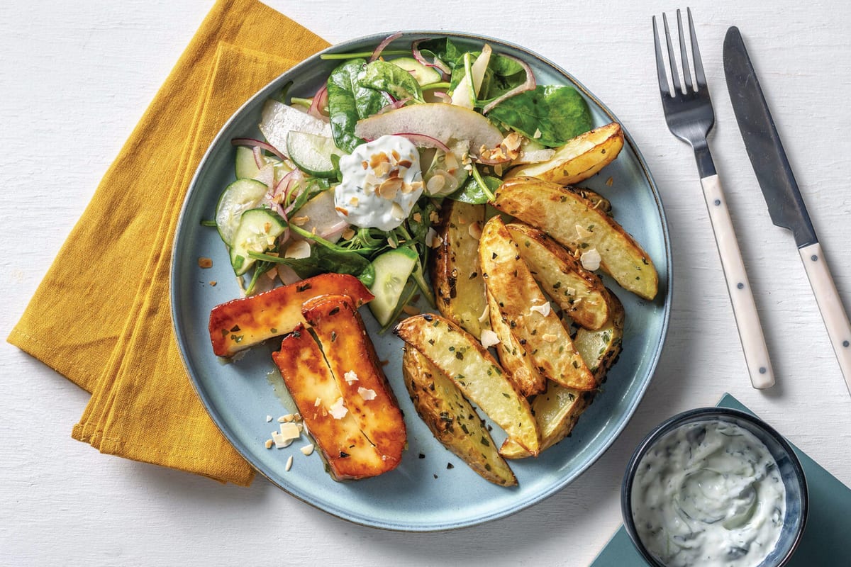 Greek-Style Haloumi & Herby Wedges
