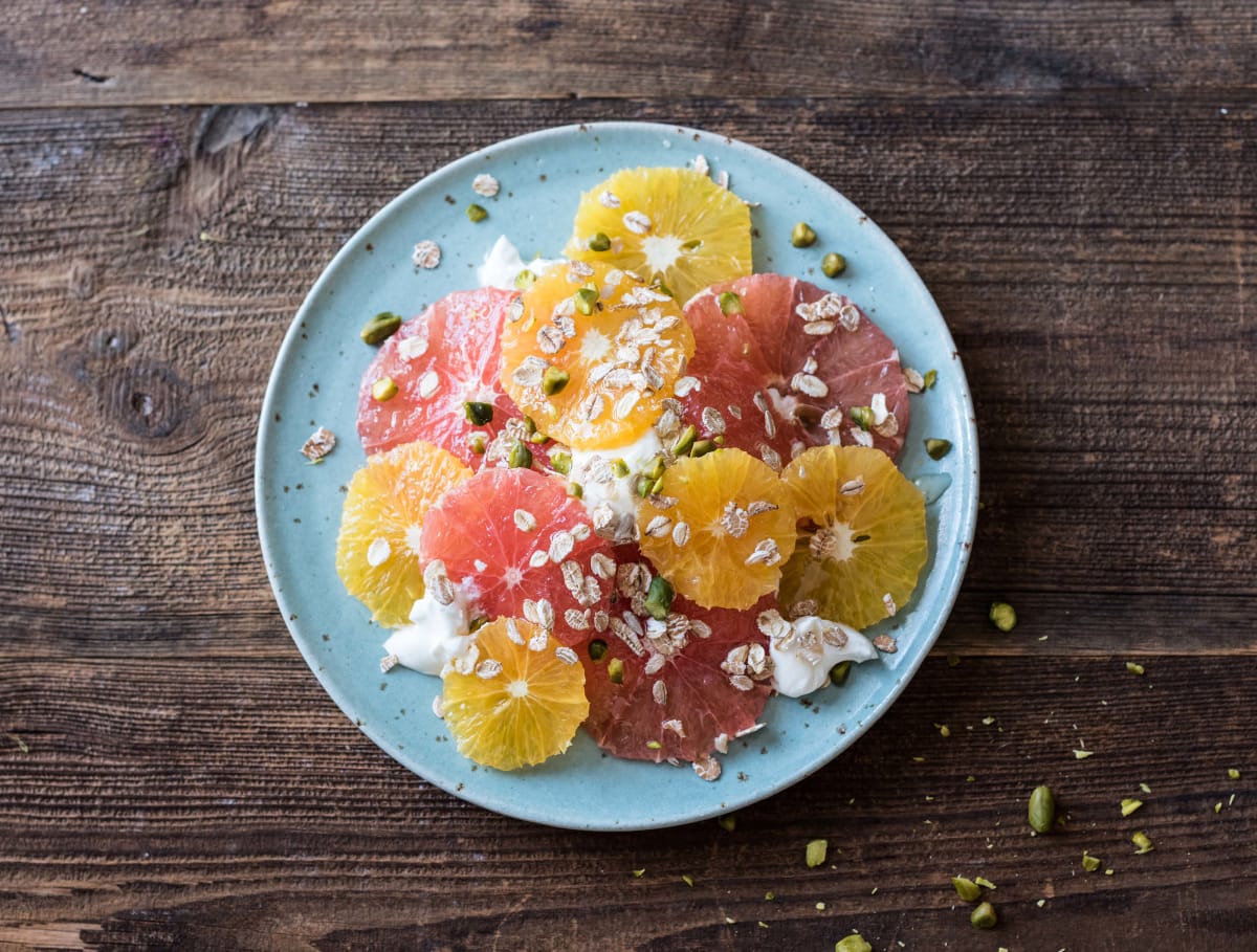 Griekse yoghurt met citrussalade