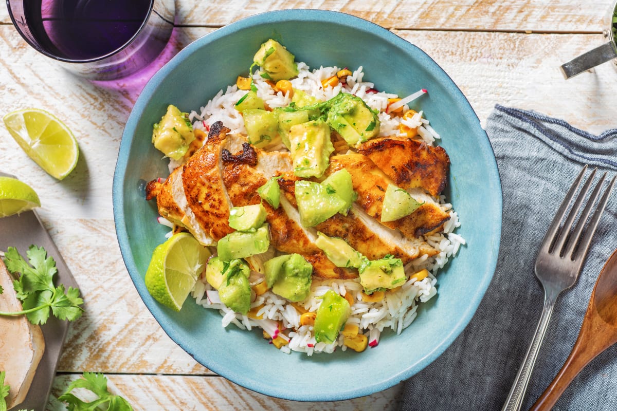 Grilled Chicken Tomatillo Bowl