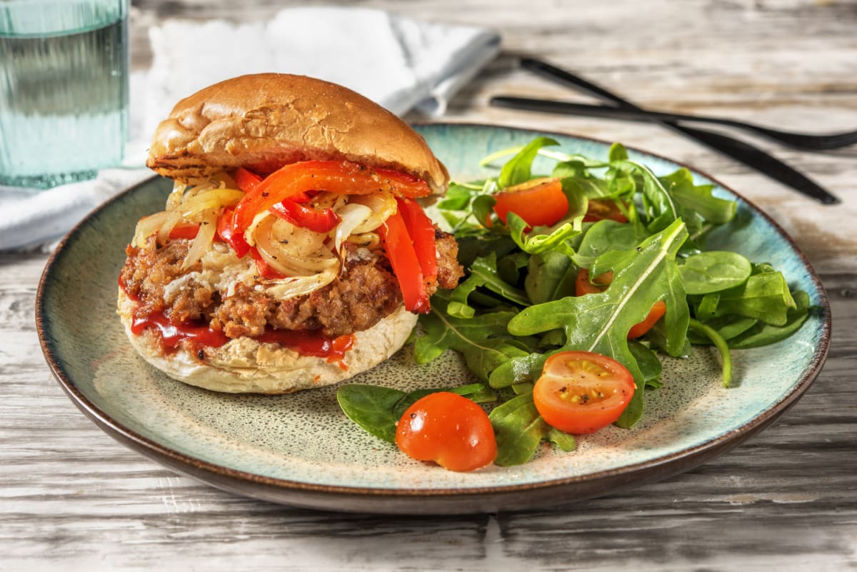 Cheeseburger grillé à la saucisse italienne