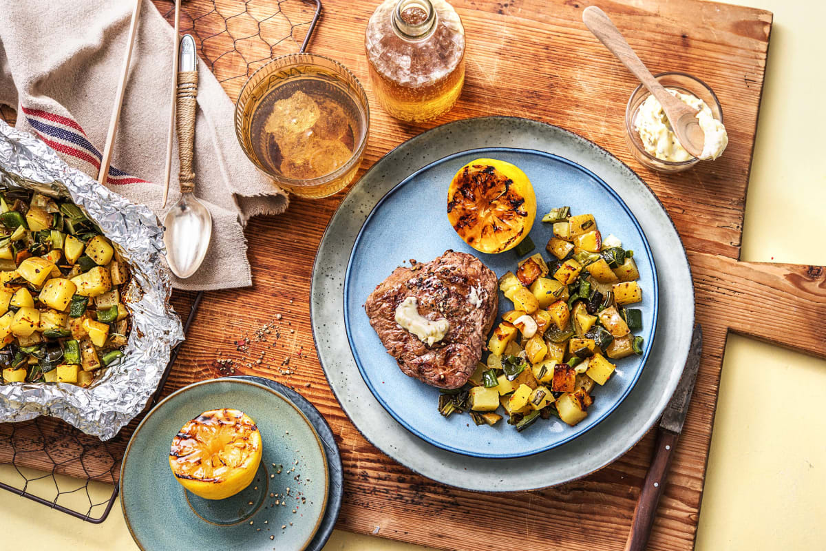 Grilled Steak with Lemon Pepper Butter Recipe | HelloFresh