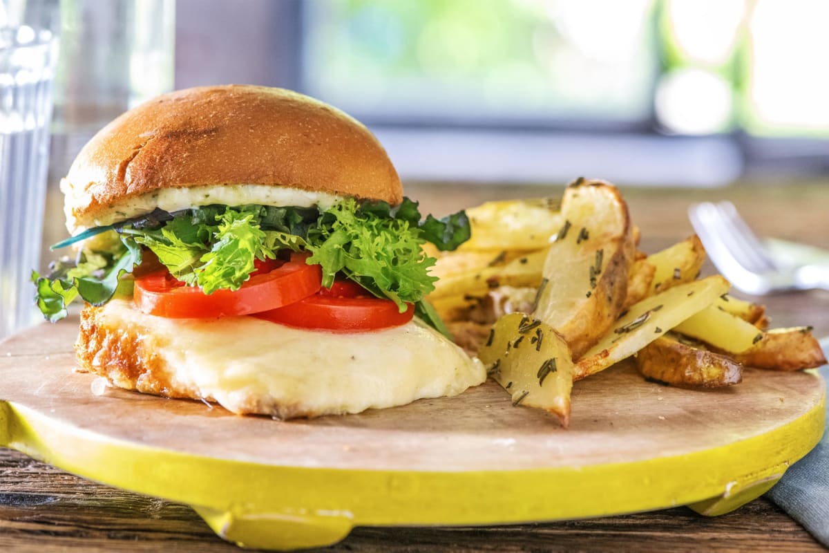 Burger à la mozzarella grillée