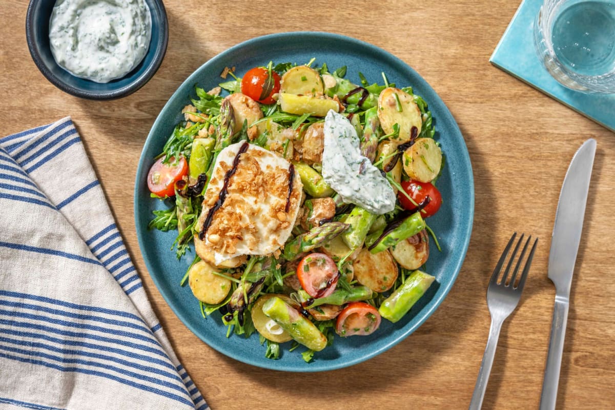 Grüner Spargel-Kartoffel-Salat mit Kerbel-Dip