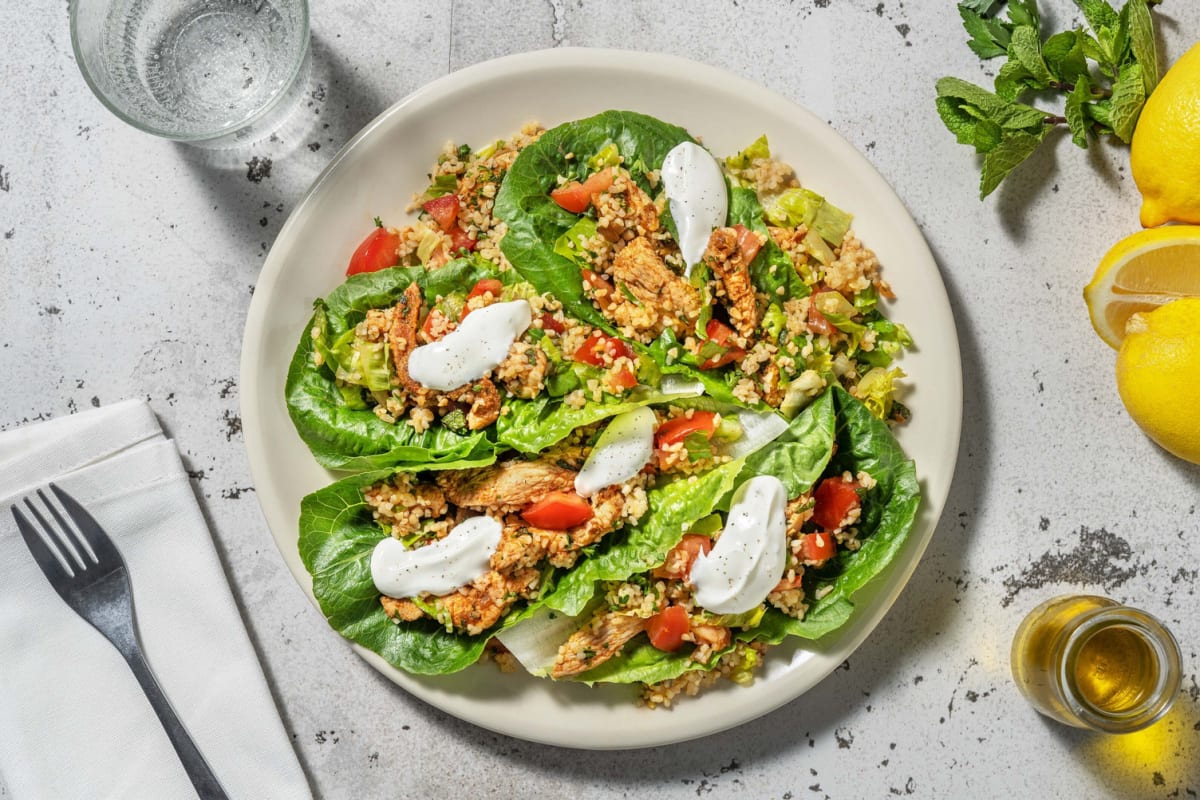 Frisse tabouleh met kipgyros en verse kruiden