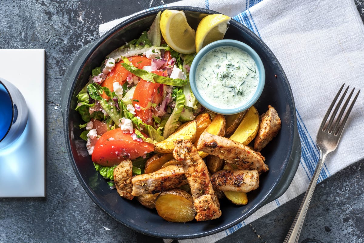 Gyros mit griechischem Salat