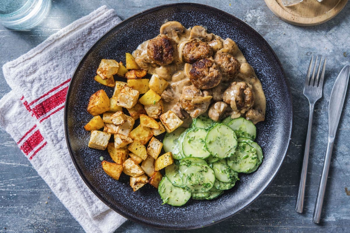 Hackbällchen mit gebackenem Sellerie Rezept | HelloFresh