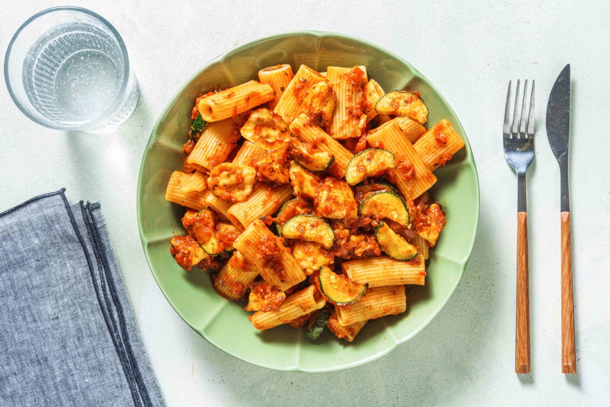 Halloumi and Roasted Vegetable Pasta