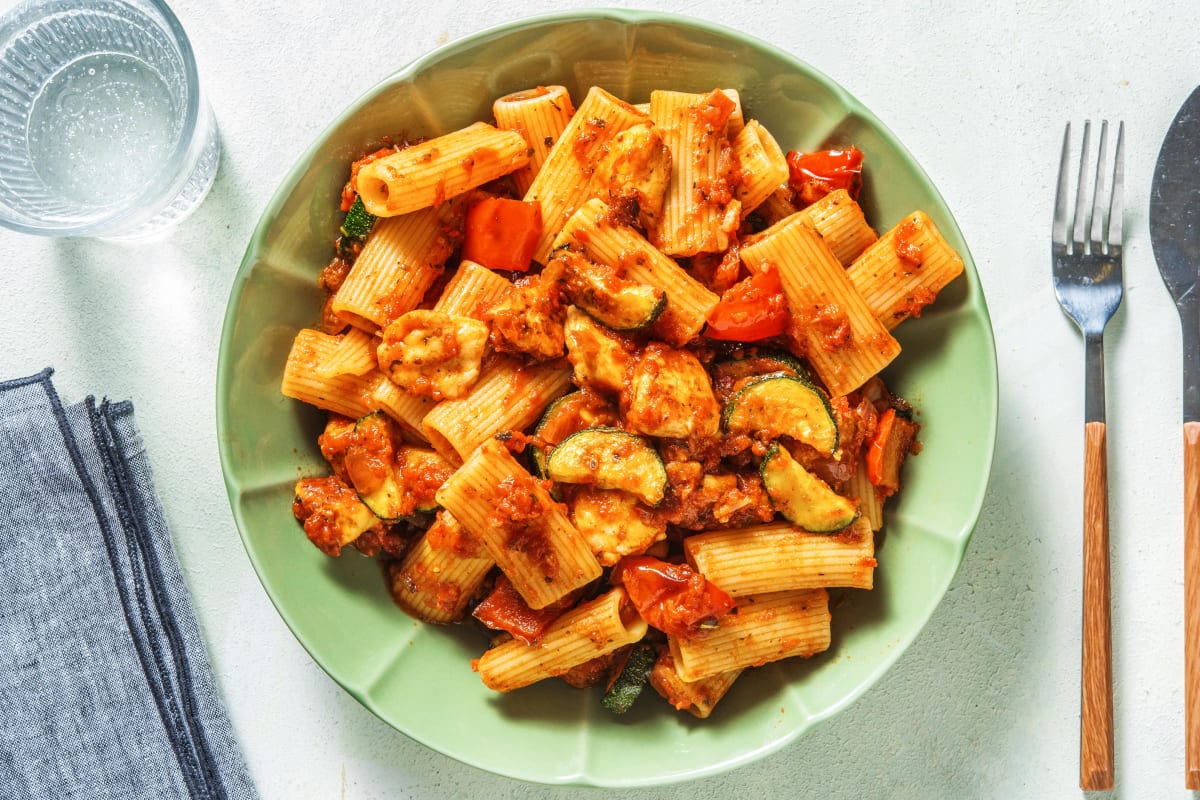 Halloumi and Roasted Vegetable Pasta